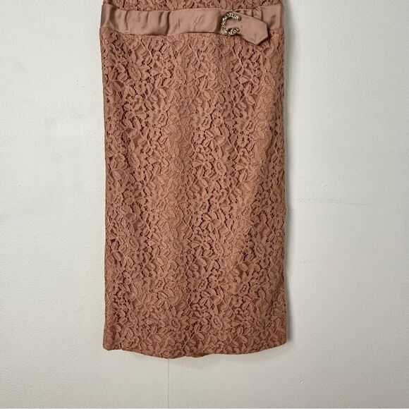Vtg 50s 60s Lace Midi Dress Dusty Rose Sz S Mid-Century Elegant Old Money Party - Picture 6 of 13